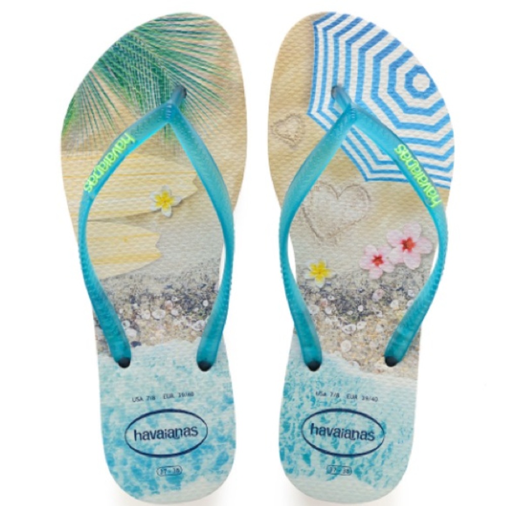 Havaianas Womens Beach Print Flip Flops